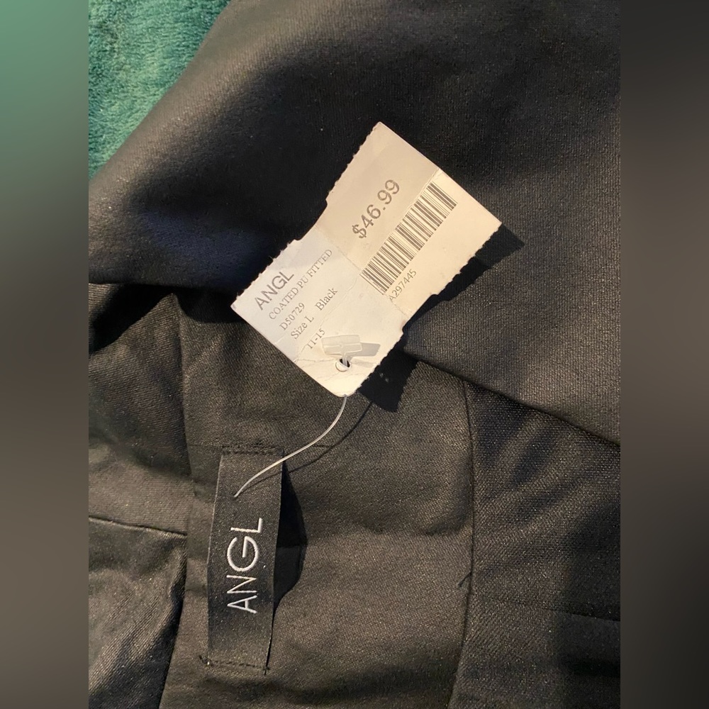 ANGL Faux Leather Moto Jacket NWT Size L - Picture 11 of 11